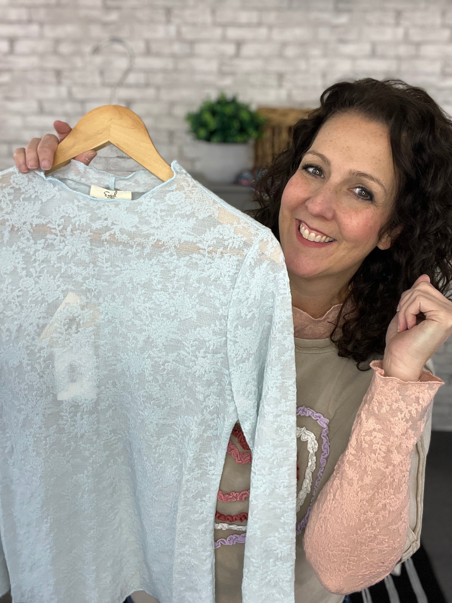 Textured Sheer Lace Top