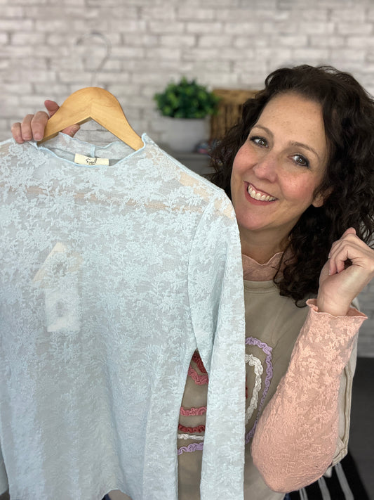 Textured Sheer Lace Top