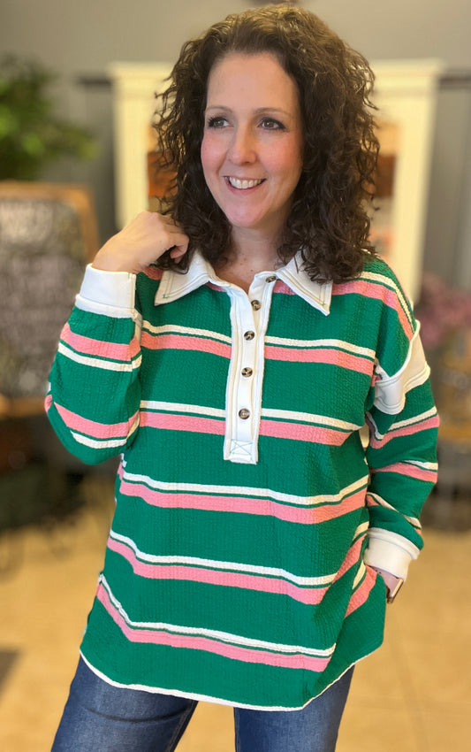 Striped Relaxed Fit Rugby Tunic