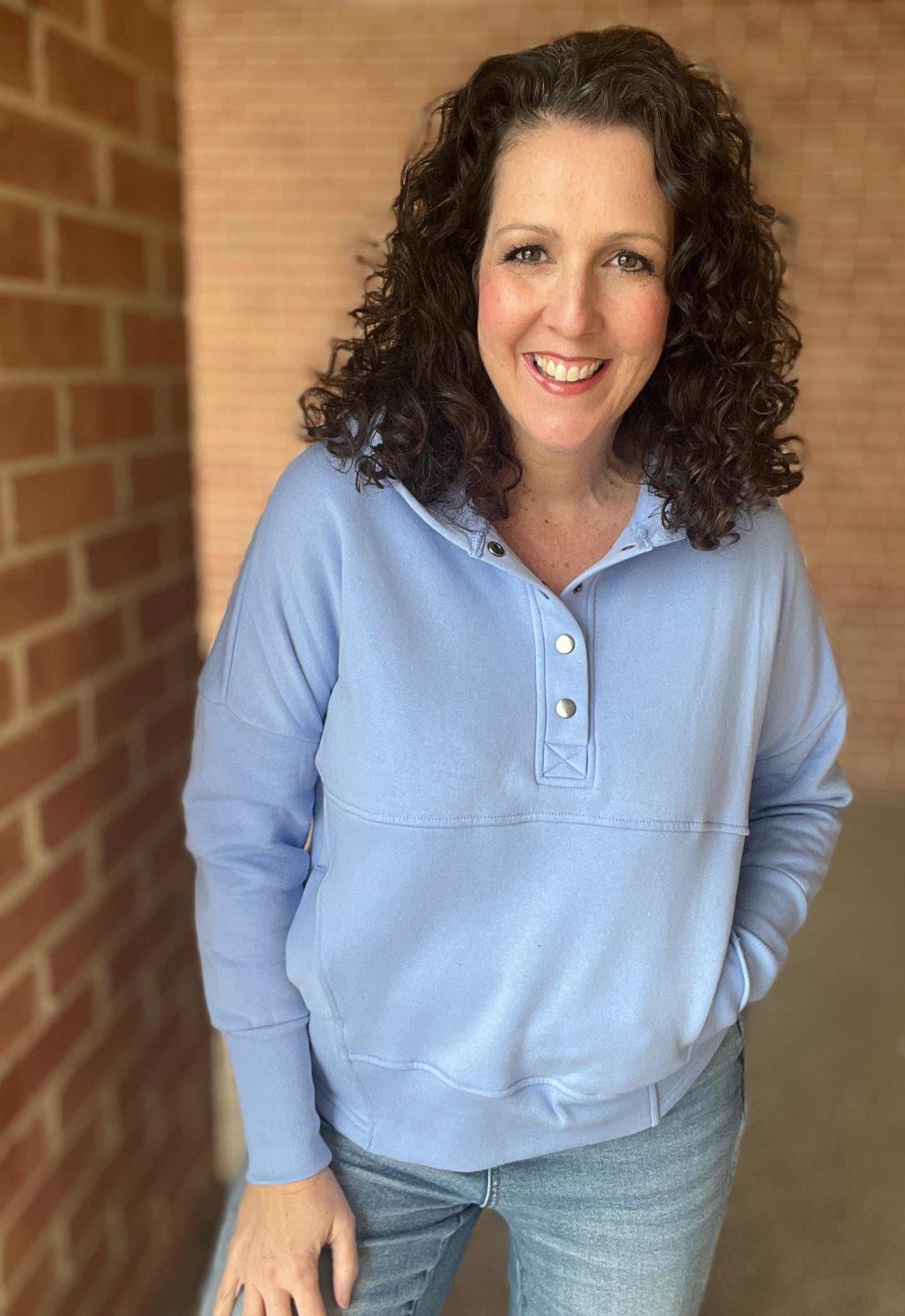 Fleece Half Snap Hooded Sweatshirts