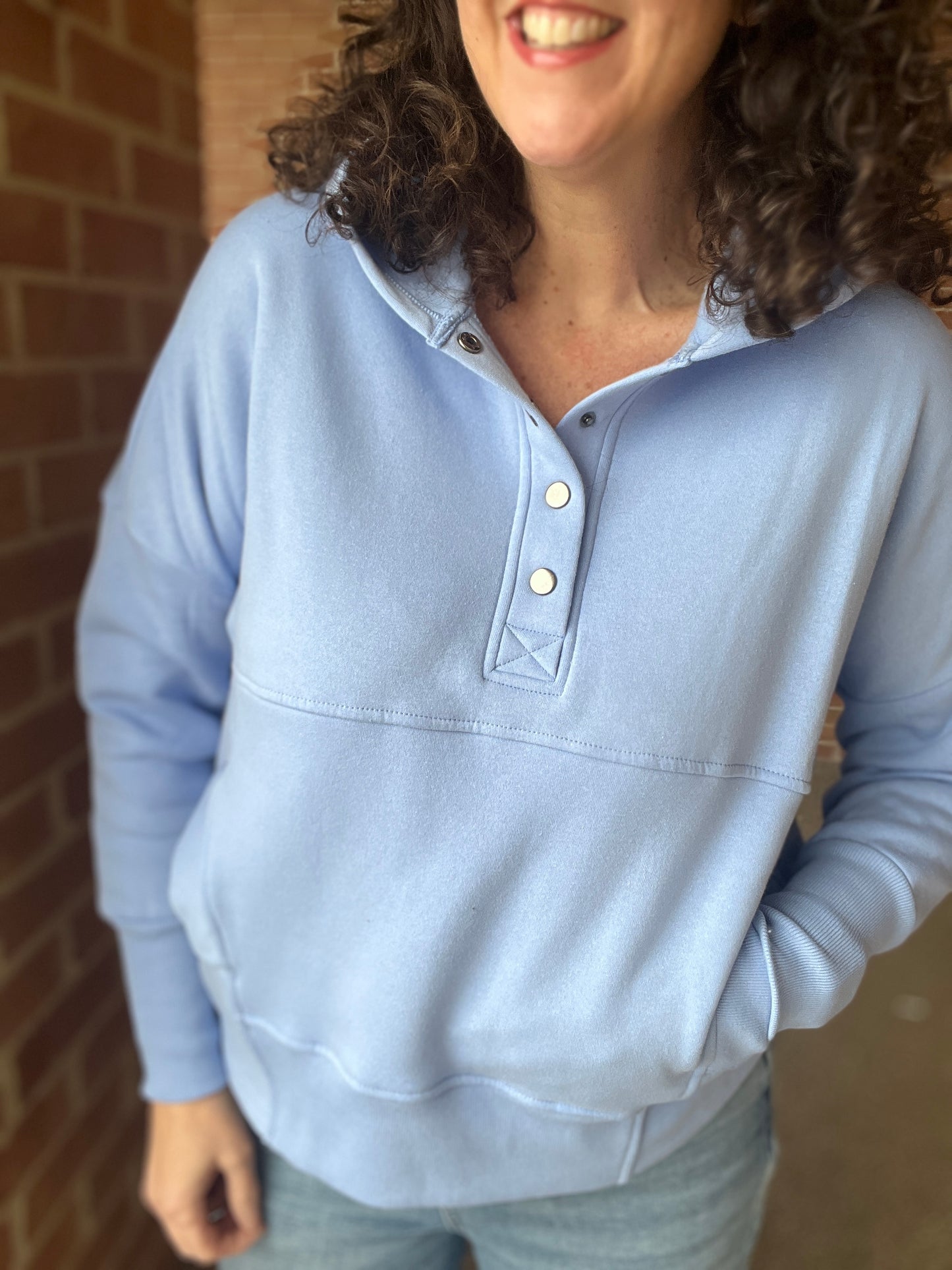 Fleece Half Snap Hooded Sweatshirts