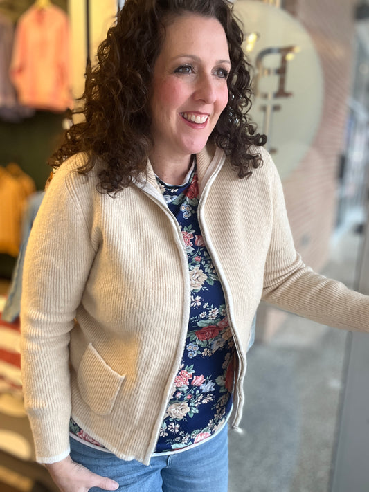 Zip Up Sweater Cardigan
