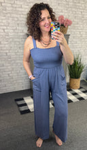 Load image into Gallery viewer, Linen Smocked Jumpsuit with Pockets