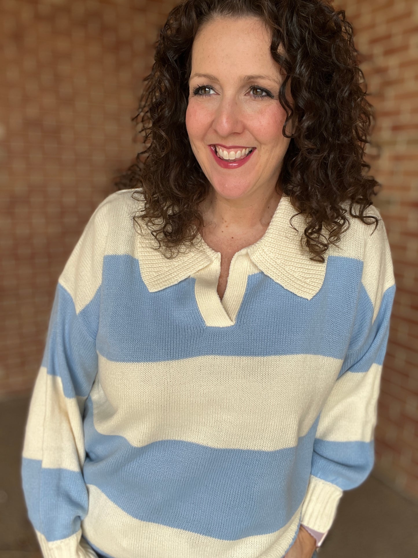 Collared Spring Stripe Sweater