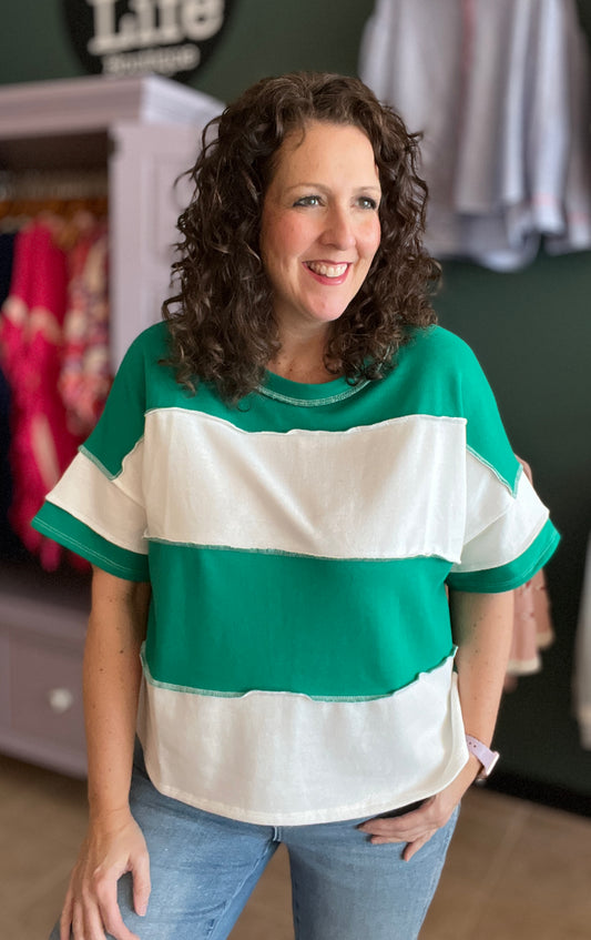 French Terry Wide Stripe Top