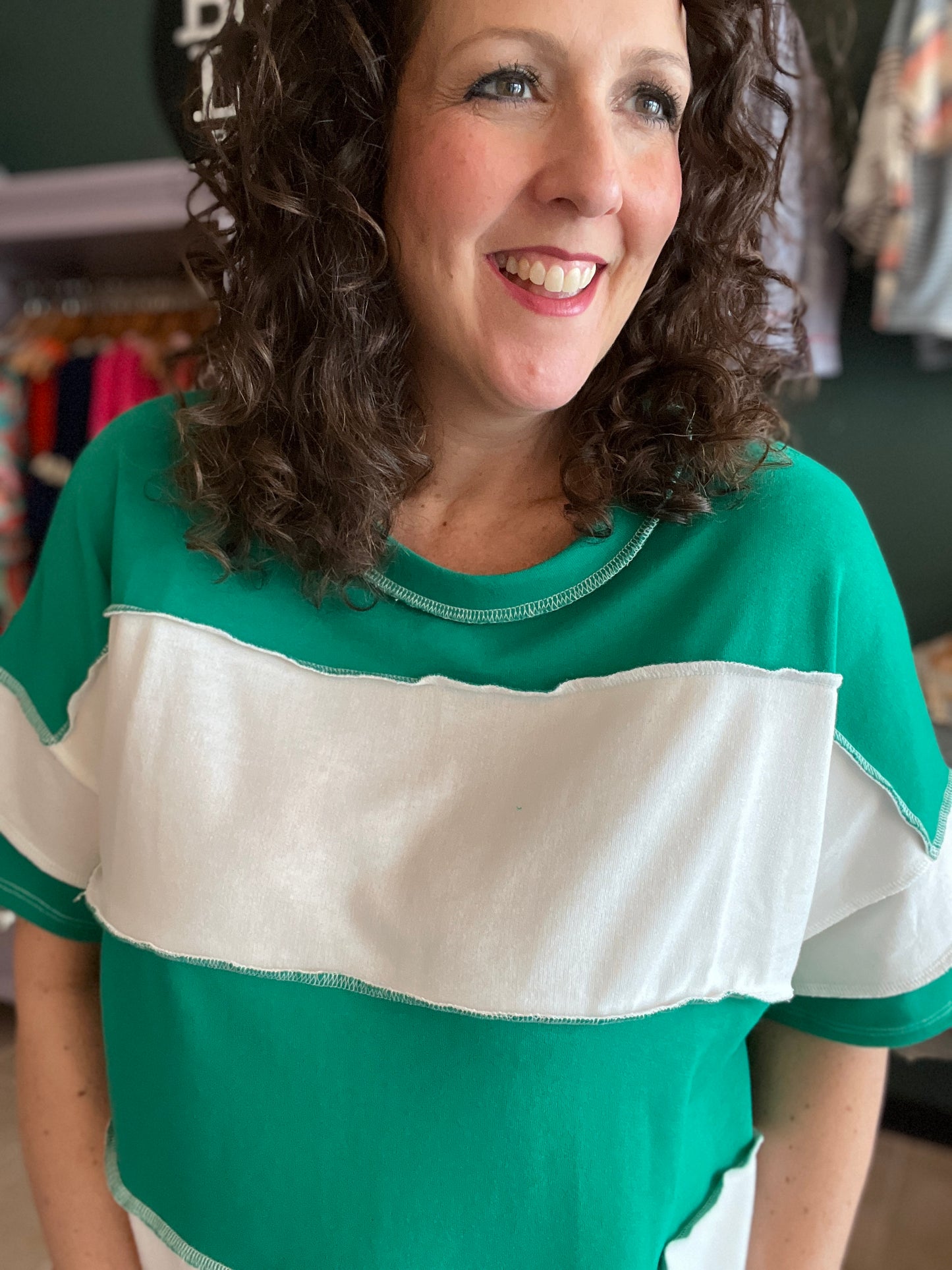 French Terry Wide Stripe Top