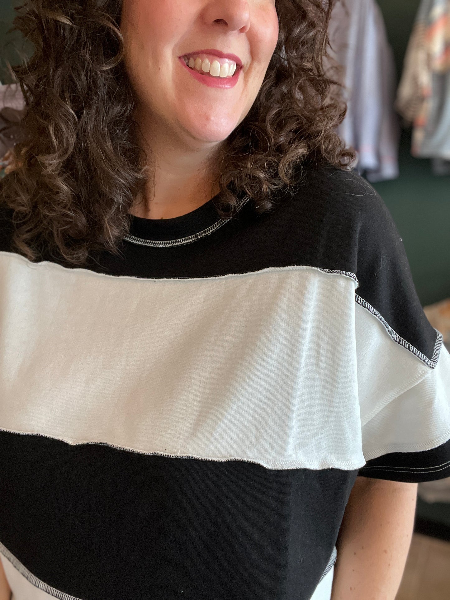 French Terry Wide Stripe Top