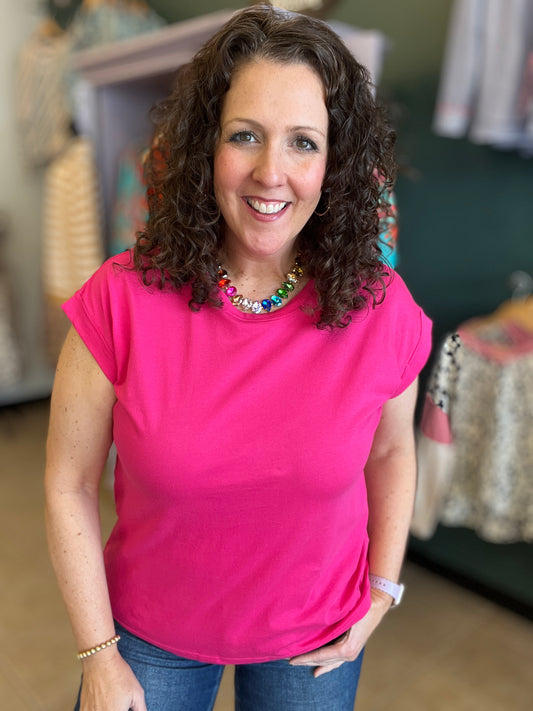 Folded Sleeve Basic Tee