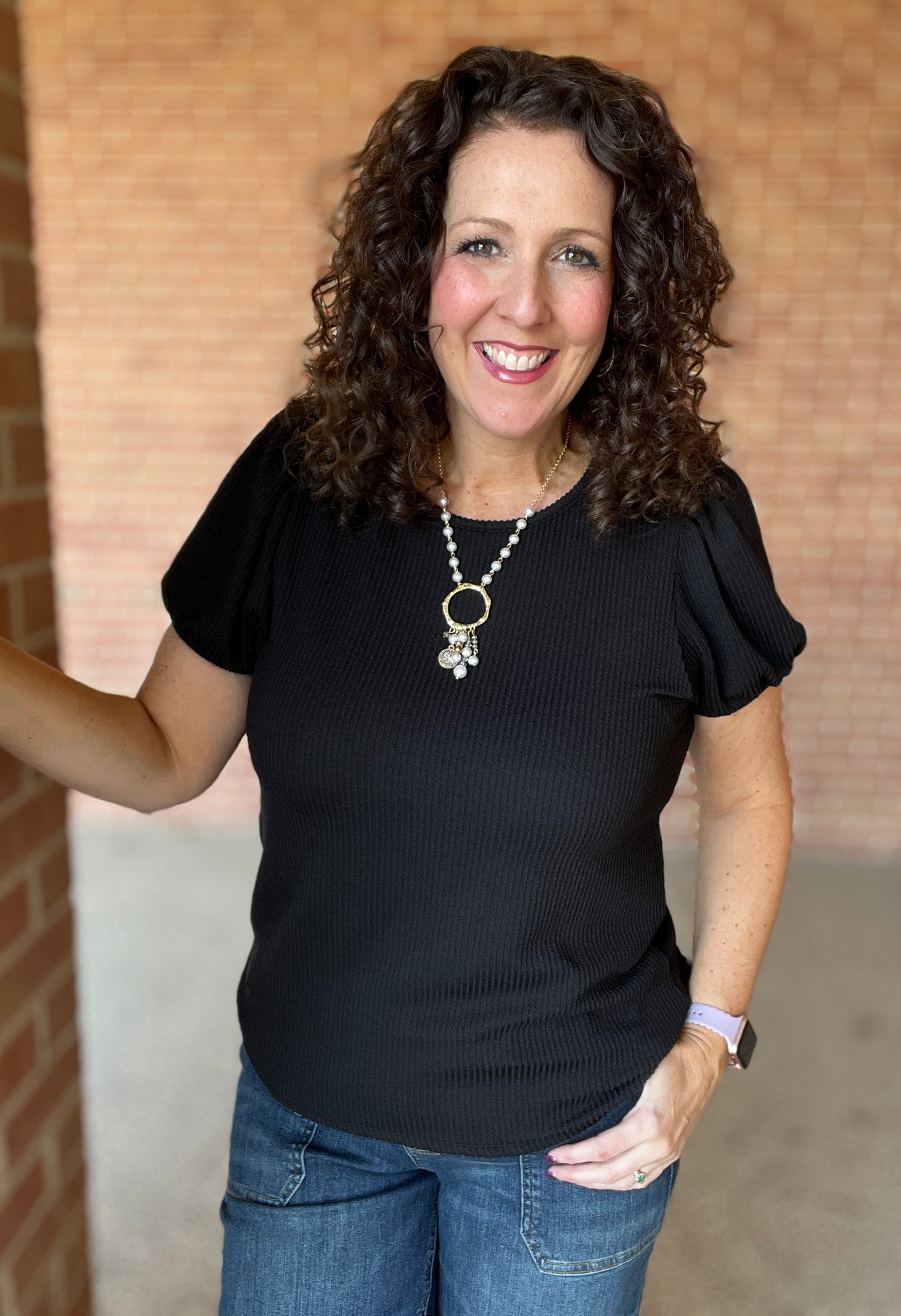 Corded Puff Sleeve Top