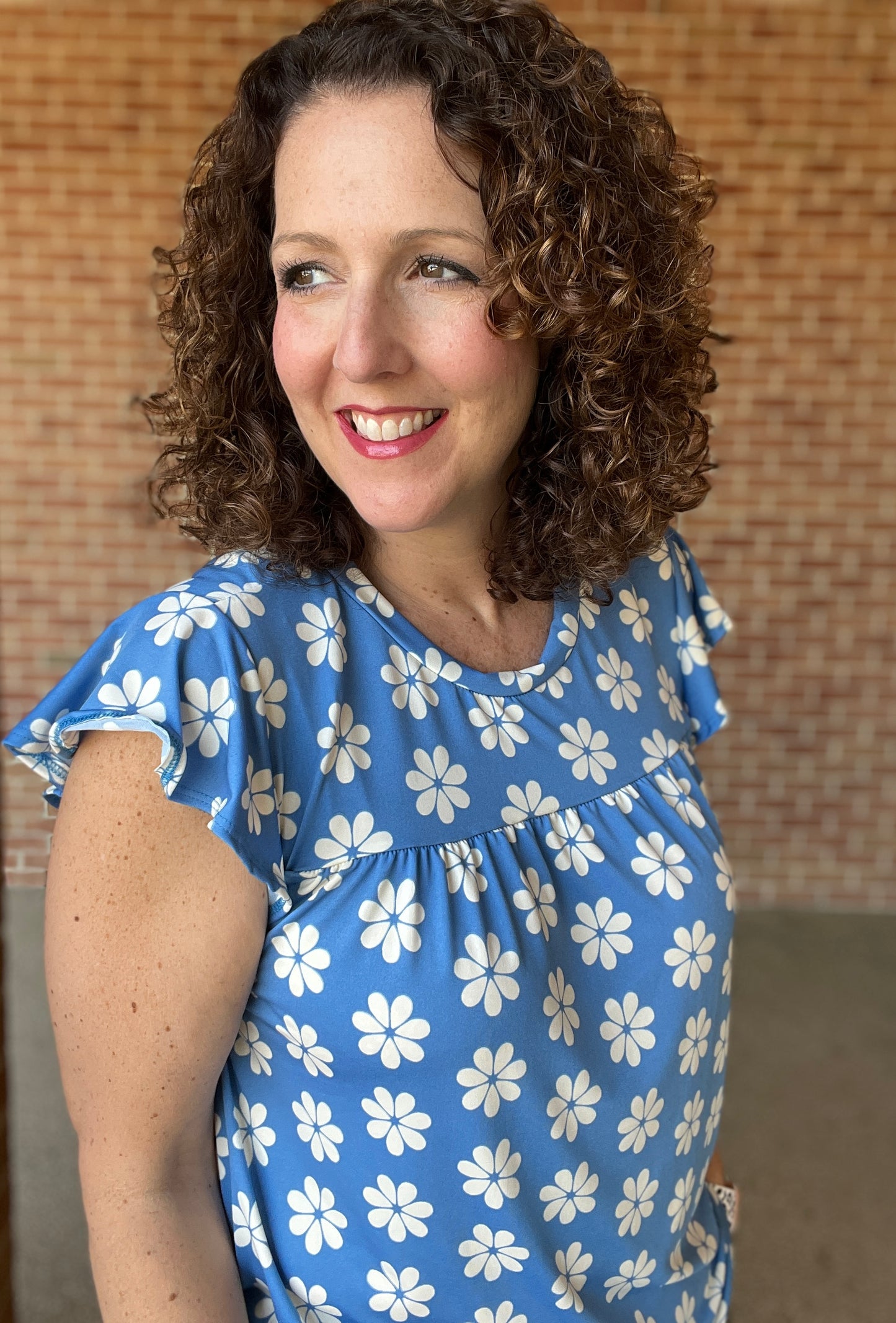 Daisy Top with Ruffle Cap Sleeve