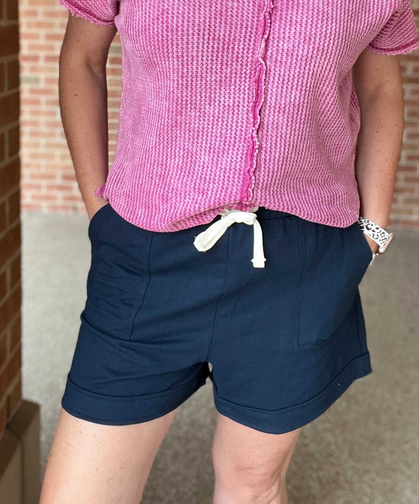 French Terry Drawstring Shorts