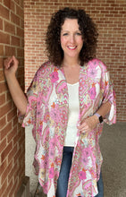 Load image into Gallery viewer, Pink Paisley Silky Kimono