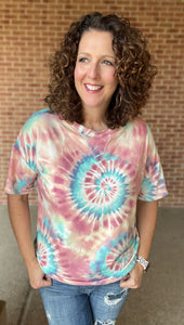 Angle Tie Dye French Terry Top