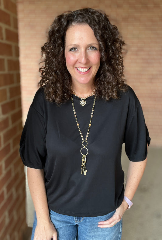 Tie Sleeve Detail Top