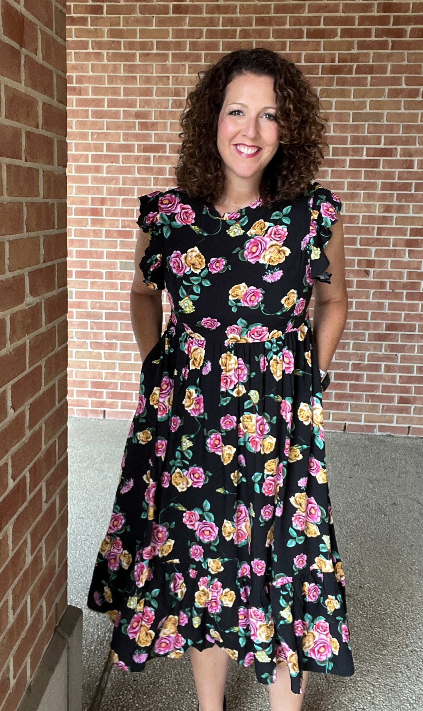 Floral Tiered Midi Dress