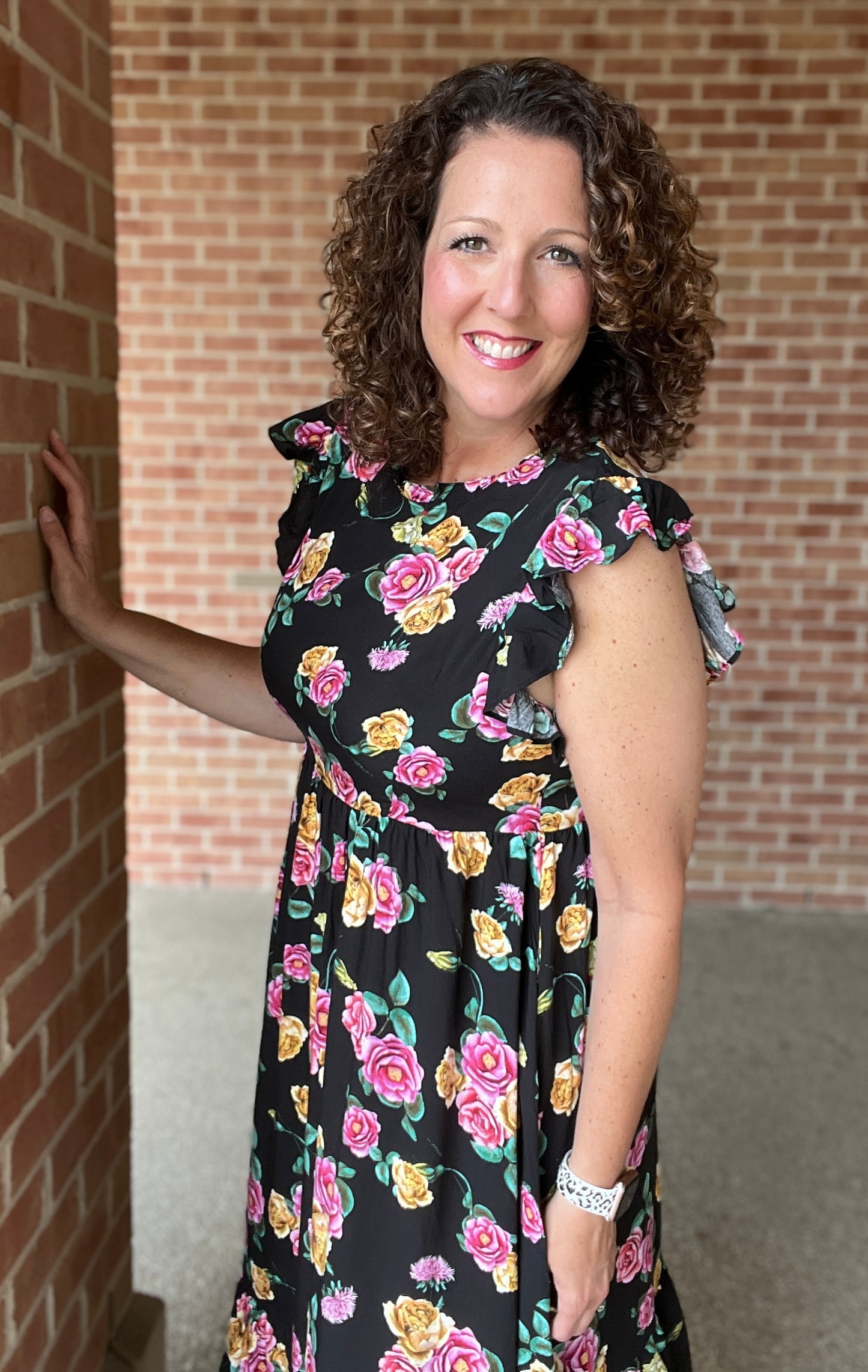 Floral Tiered Midi Dress