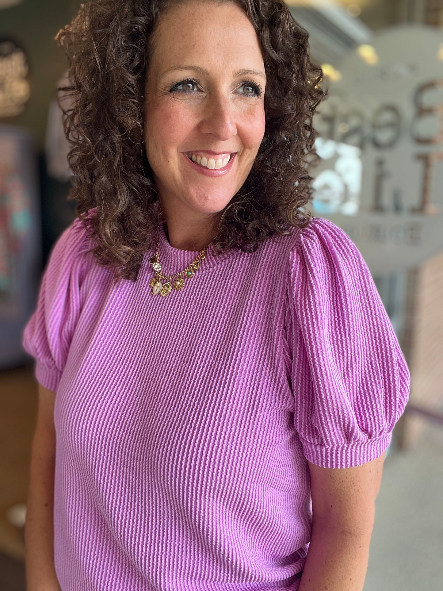 Corded Puff Sleeve Top