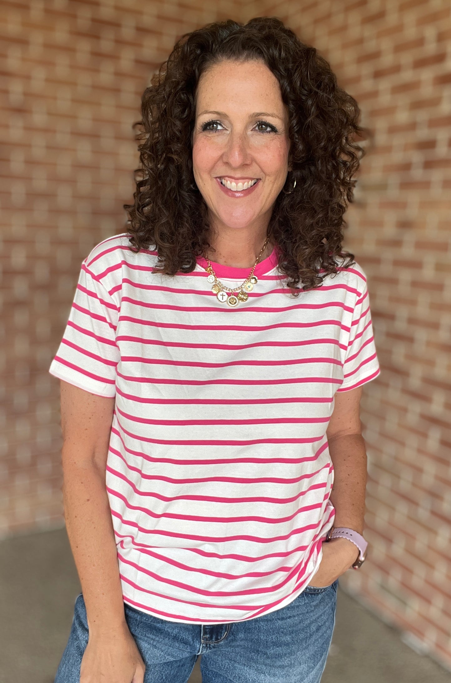 Striped Crew Neck Tees