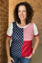 Load image into Gallery viewer, Stars, Stripes, and Sequins Top