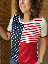 Load image into Gallery viewer, Stars, Stripes, and Sequins Top