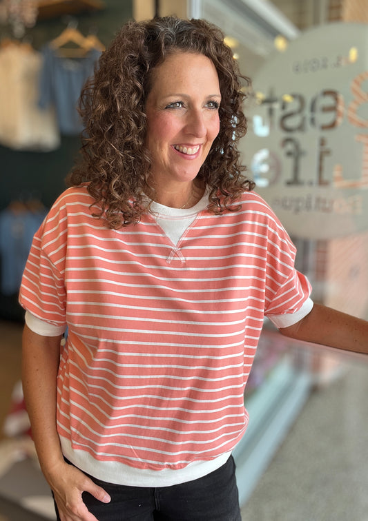 Banded Striped Pullover