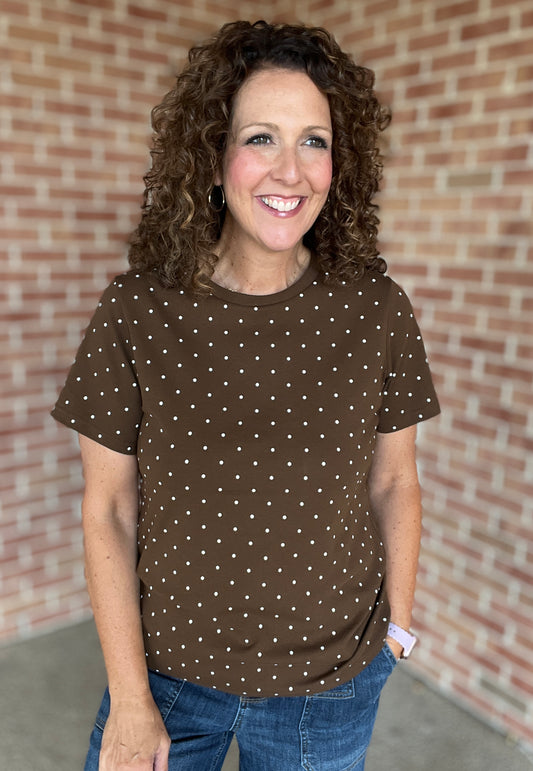 Small Dot Round Neck Tee