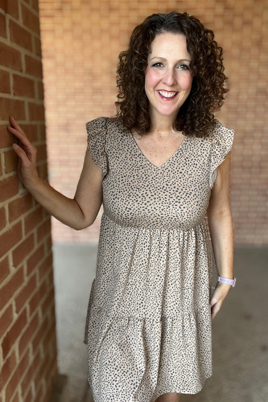 Tiered Animal Print Dress