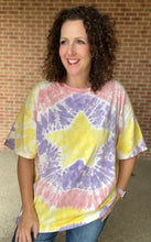 Load image into Gallery viewer, Star Tie Dye Oversized Top