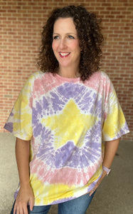 Star Tie Dye Oversized Top