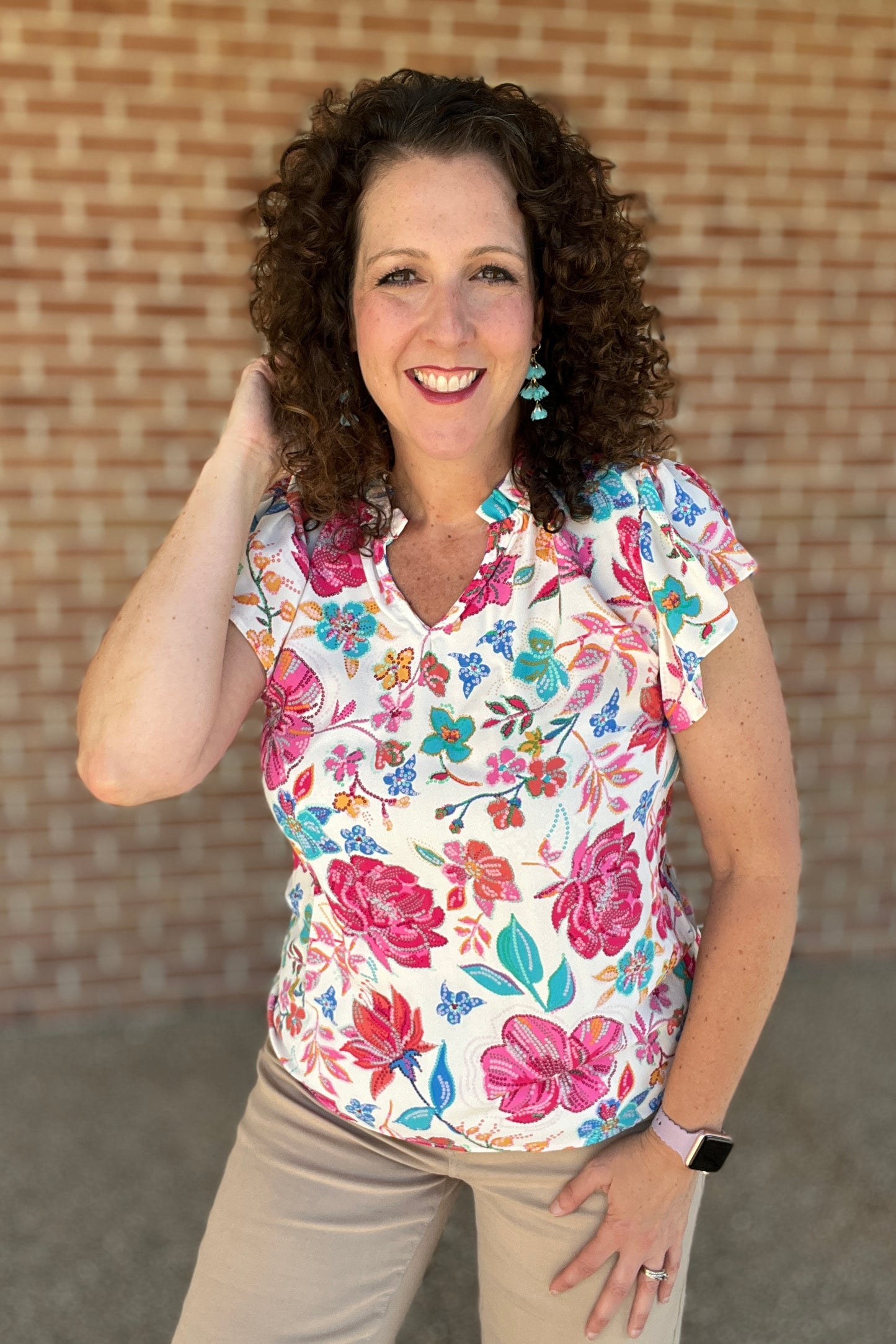 Fuchsia Floral Top