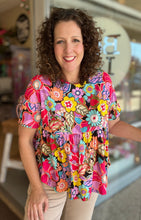 Load image into Gallery viewer, Bright Floral Peplum Top