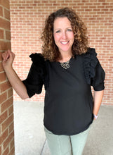 Load image into Gallery viewer, Ruffled 3/4 Sleeve Terry Top
