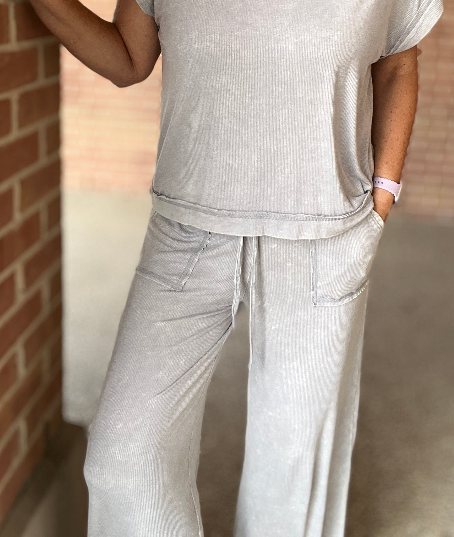 Ribbed Acid Wash Set