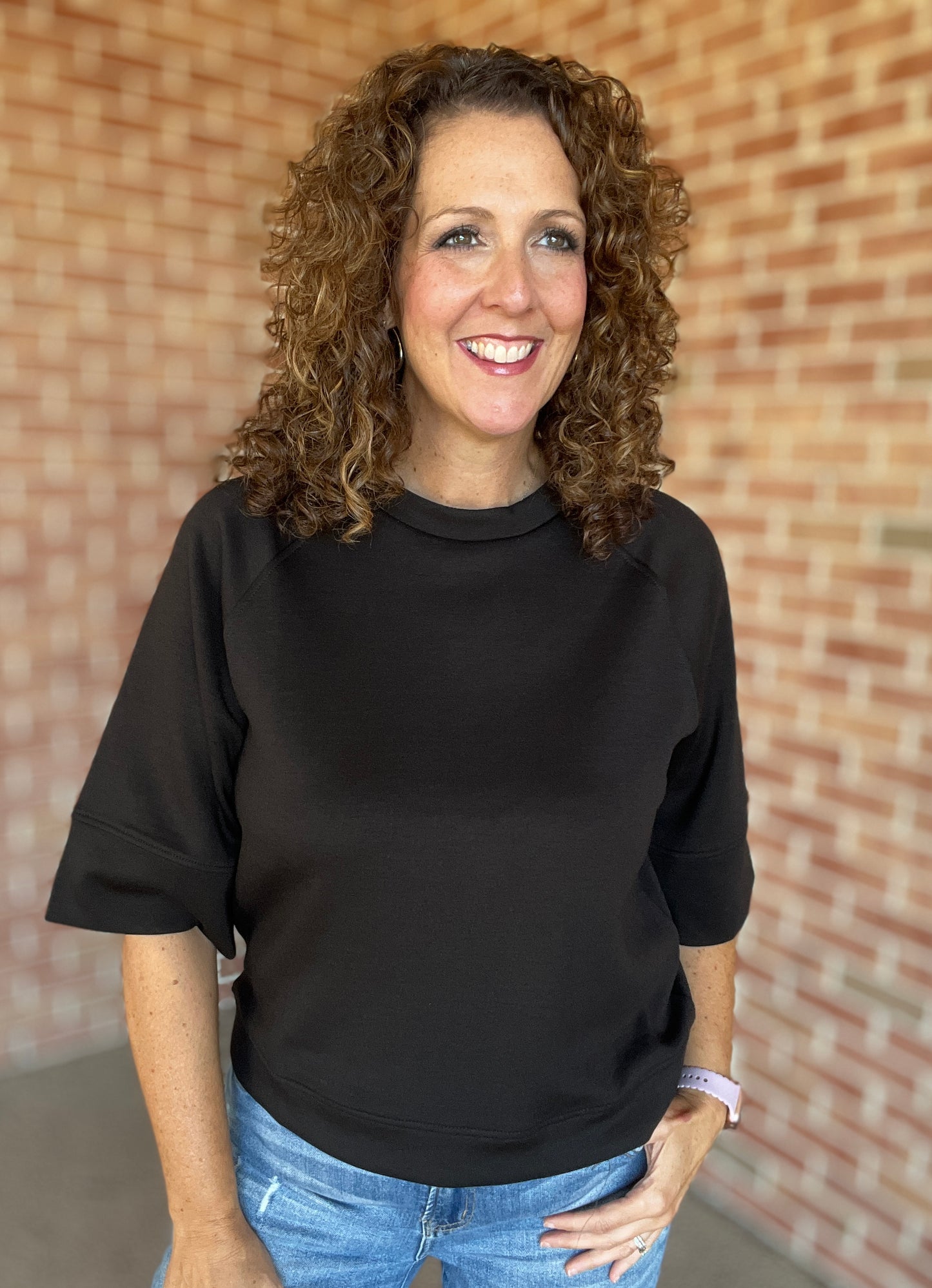 3/4 Sleeve Scuba Pullover