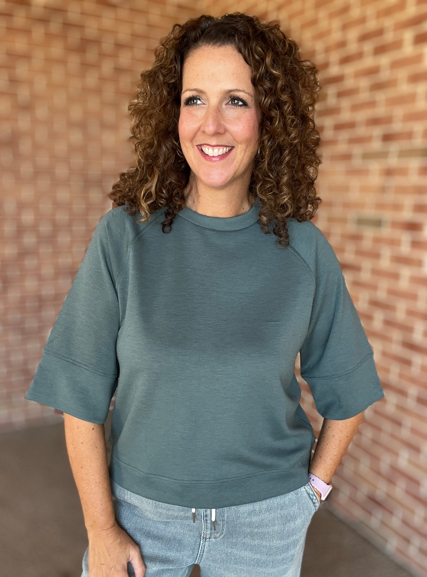 3/4 Sleeve Scuba Pullover