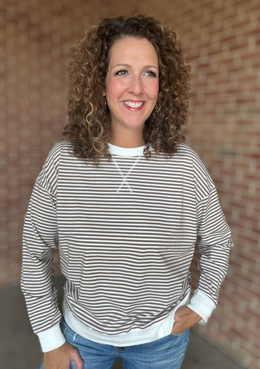 Striped Banded Pullover