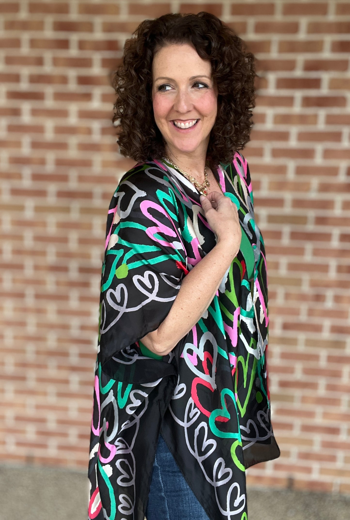 Scribble Heart Kimono
