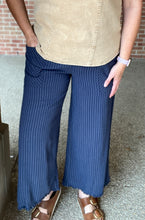 Load image into Gallery viewer, Pinstripe Linen Pants with Frayed Edge