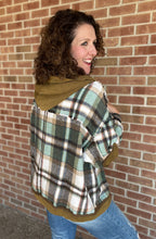 Load image into Gallery viewer, Raw Edge Plaid Shacket with Hood