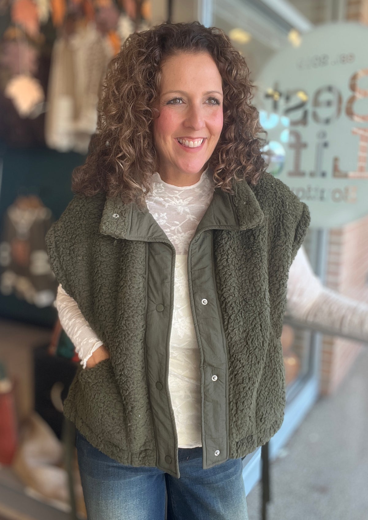 Oversized Sherpa Vest