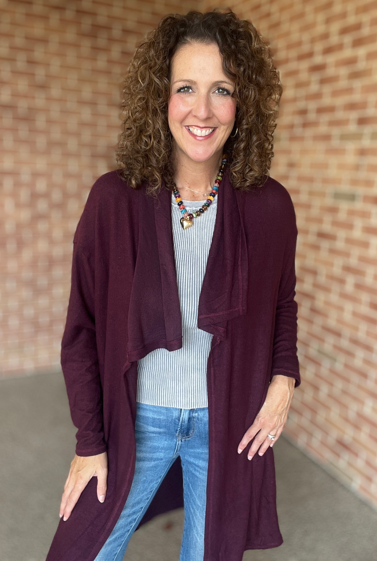 Lightweight Open Front Cardigan