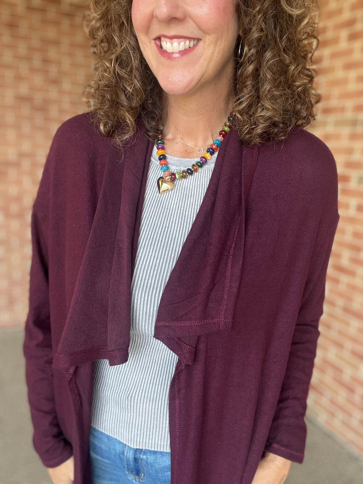 Lightweight Open Front Cardigan