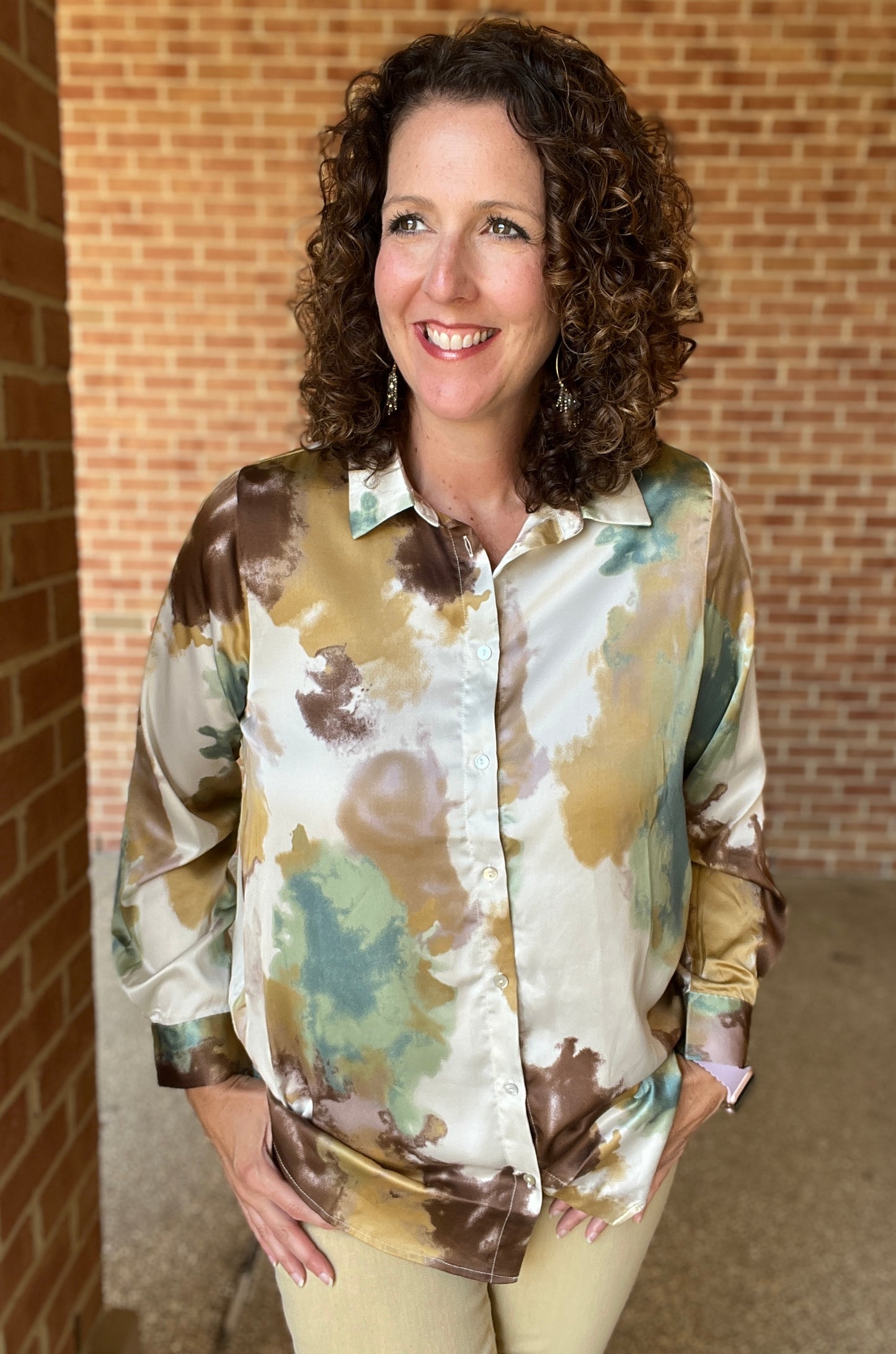 Tie Dye Satin Blouse