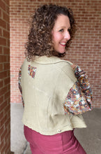 Load image into Gallery viewer, Floral Sleeve and Thermal Knit Jacket