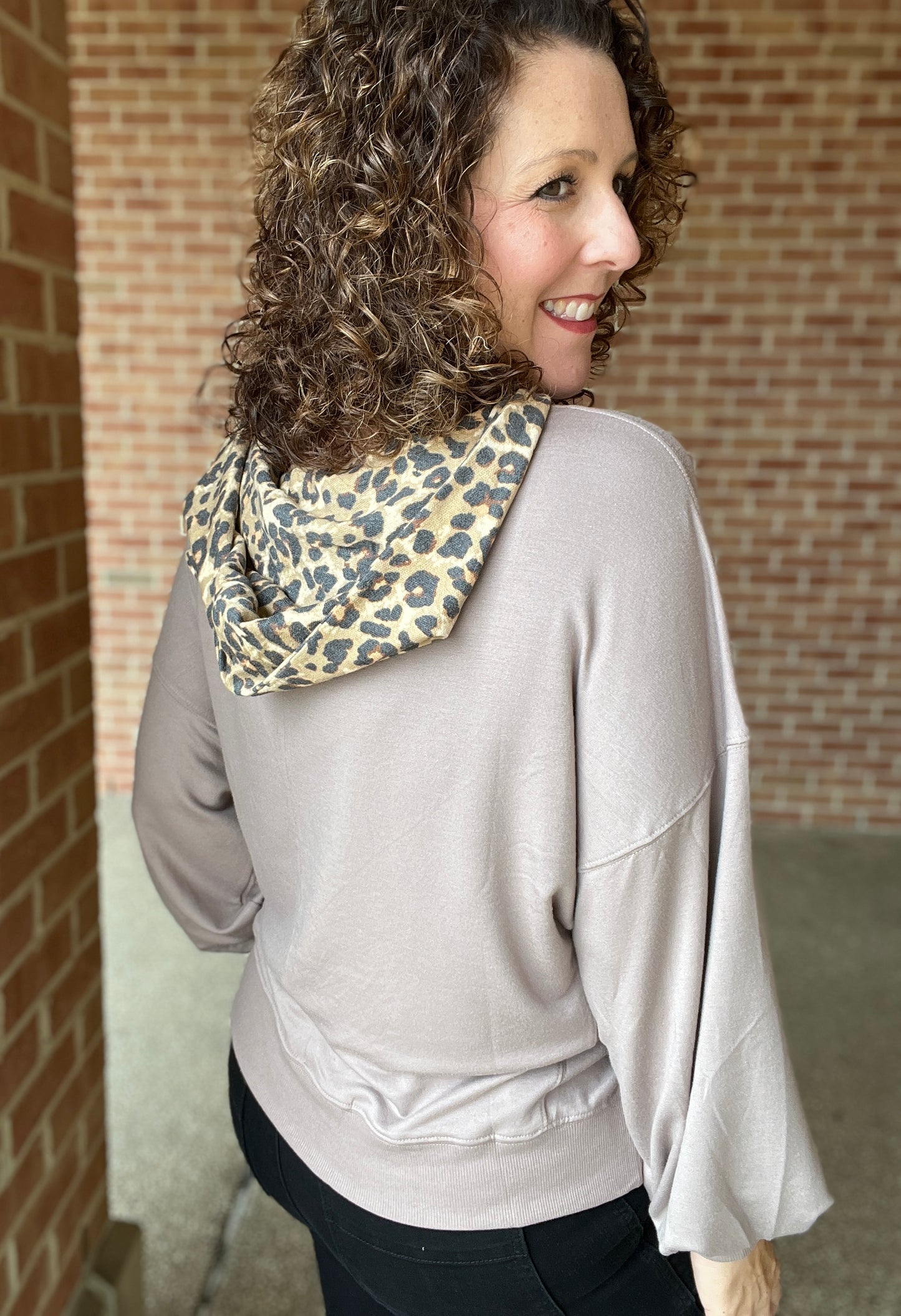 Soft French Terry Leopard Hoodie