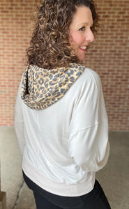 Soft French Terry Leopard Hoodie