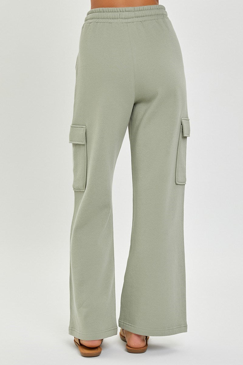 Cargo Pocket Wide Leg Sweatpants