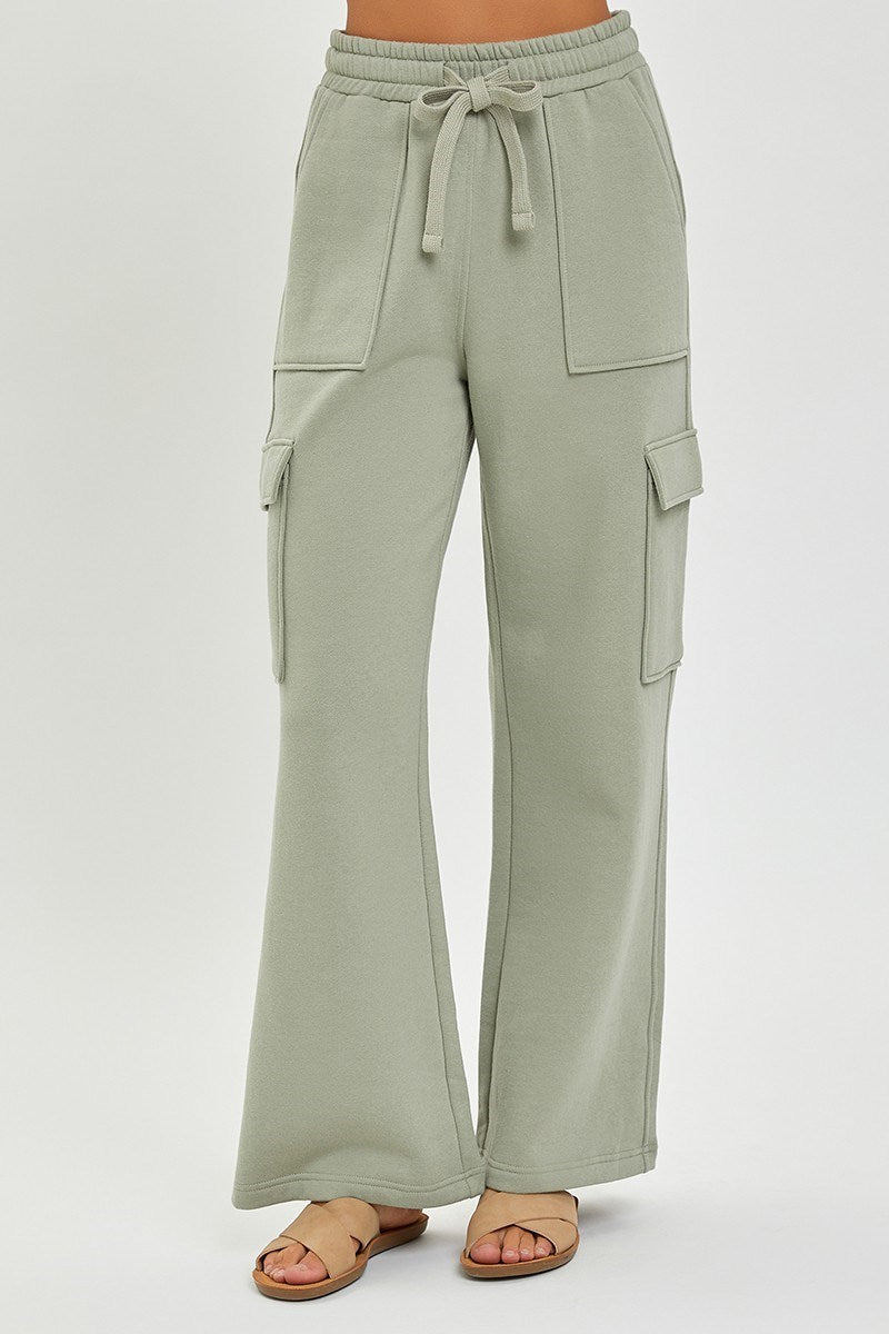 Cargo Pocket Wide Leg Sweatpants