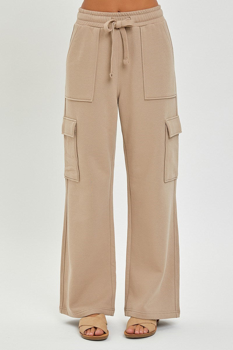 Cargo Pocket Wide Leg Sweatpants