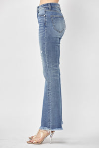 RISEN Vintage Wash Frayed Hem Bootcut Jeans